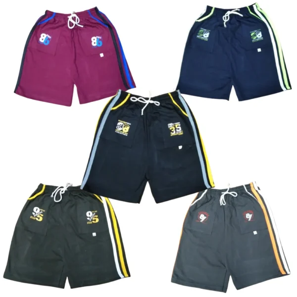 Cool Comfort: Laksima Boys' 5-Pack Cotton Shorts with Elastic Waistband & Drawstring