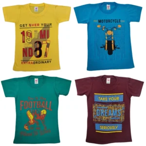 Color Burst: Laksima Cotton Multi-Color T-Shirts Pack of 4