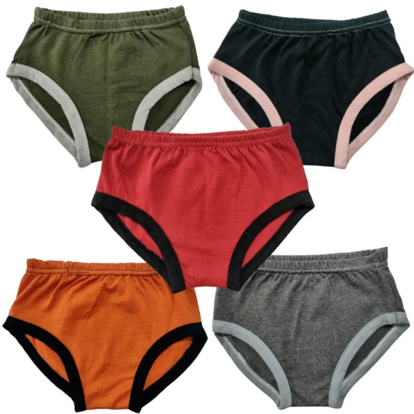 Playful Prints: Multi-Color Cotton Panties for Girls with pack of 5 (Random Colors)