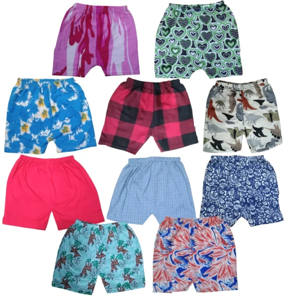 Cutiepie Comfy Kids Printed Shorts with Pack of 10