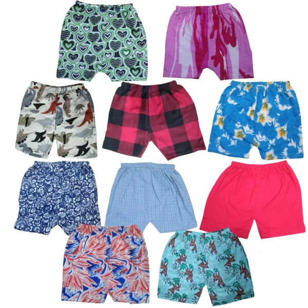 Cutiepie Comfy Kids Printed Shorts with Pack of 10