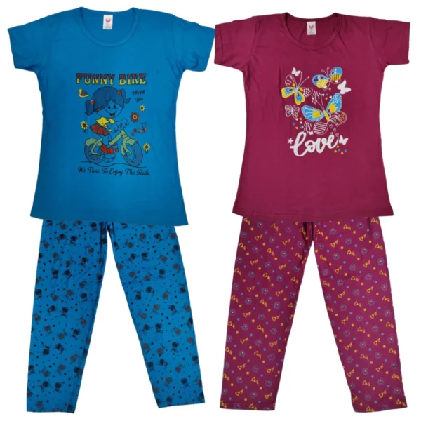 Girls Pyjama Combo Sets 2pk