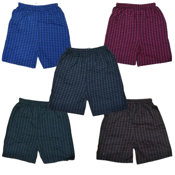 Pretty Classy Boys OE Checked Cotton Shorts with Pack of 5