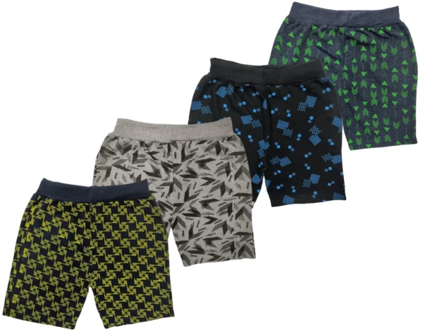 Stylish All-Over Print Shorts for Boys and Girls with pack of 4 - Image 2