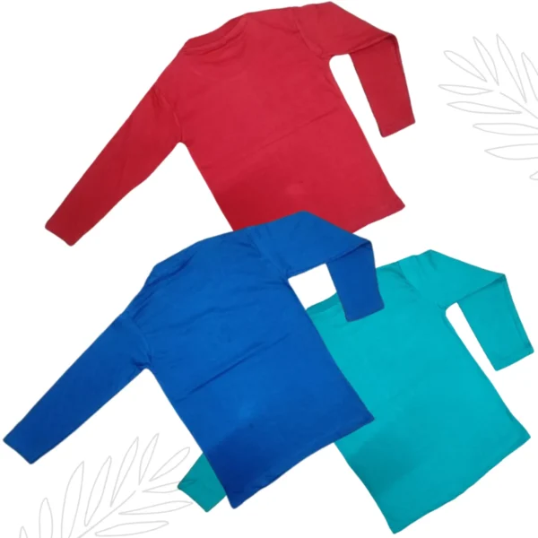 Bold and Bright Boys' Full-Sleeve Multi-Color Printed Cotton T-Shirts with Pack of 3 - Image 3