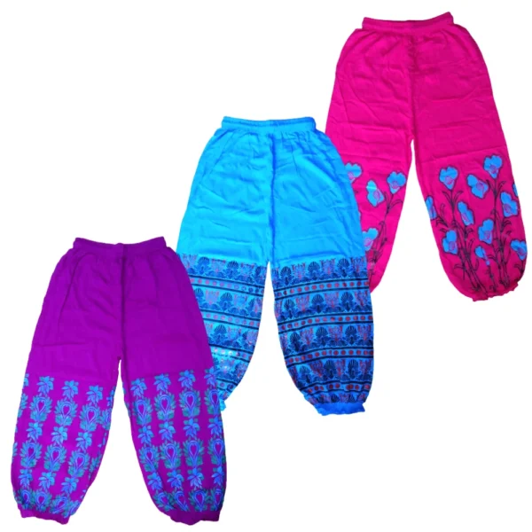 Impressive Multi Colour Flower Printed Girls Fancy Three Fourths Pants Pack of Any 3 - Image 2