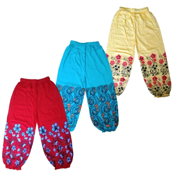 Impressive Multi Colour Flower Printed Girls Fancy Three Fourths Pants Pack of Any 3 - Image 5