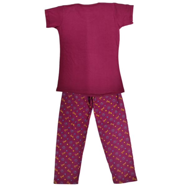 Laksima Girls' Cozy Cotton Nightwear Set: T-Shirt and Pants with Multi-Color Prints - Image 16