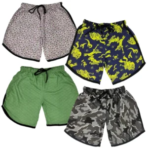 Laksima Girls' Rainbow Bliss Cotton Shorts - Pack of 4 (Random Colors)