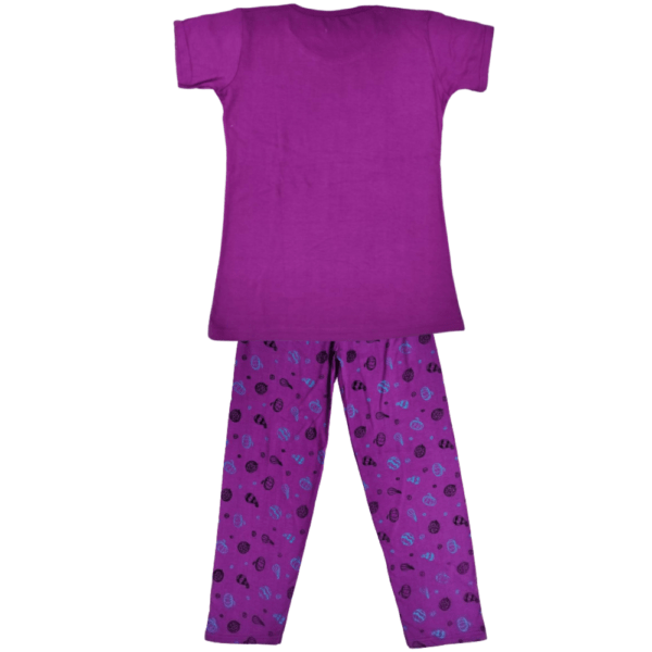 Laksima Girls' Cozy Cotton Nightwear Set: T-Shirt and Pants with Multi-Color Prints - Image 12