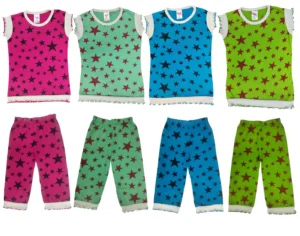 Laksima Girls' Enchanted Dreamland Night Dress Set - Pack of 4: All-Over Printed