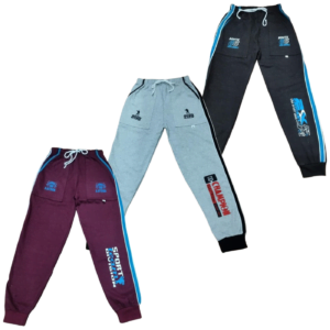 Laksima Kids' Tri-Color Cuffed Cotton Track Pants - Set of 3