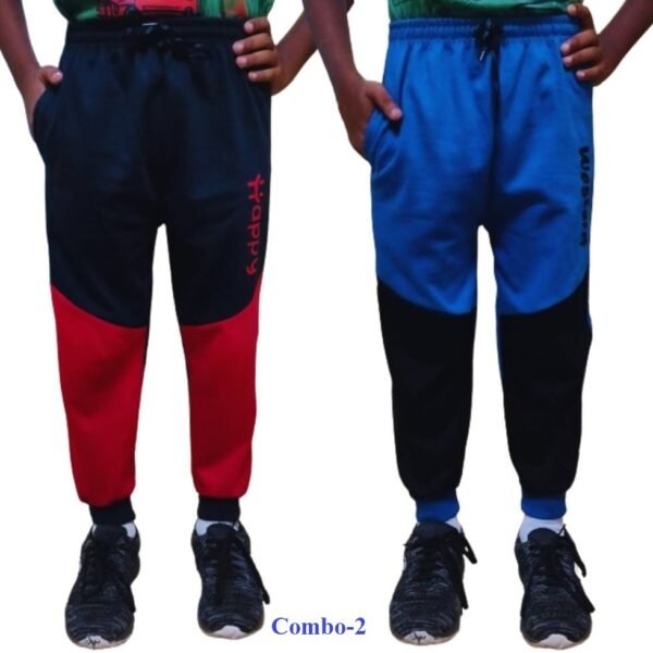 Laksima's Everyday Cotton Kids Track Pants with Practical Pocket Pack of 2 (Happy) - Image 2