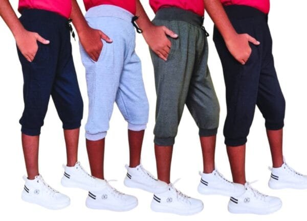 Fun & Vibrant Kids' Cotton Three-Fourth Pants with Stretchable Cuffs – Pack of 4 - Image 2