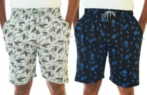 Men's Cotton Bermuda Shorts with Zipper Pockets & Adjustable Waist