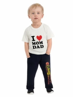 Adorable 'I Love Mom & Dad' White Cotton T-Shirt for Girls– Soft & Stylish