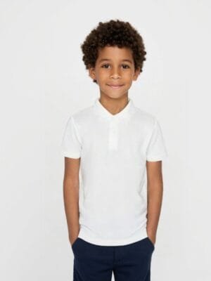 Laksima's New Pure White Cotton Polo Neck T-Shirt for Boys(12 Months to 11 Years)