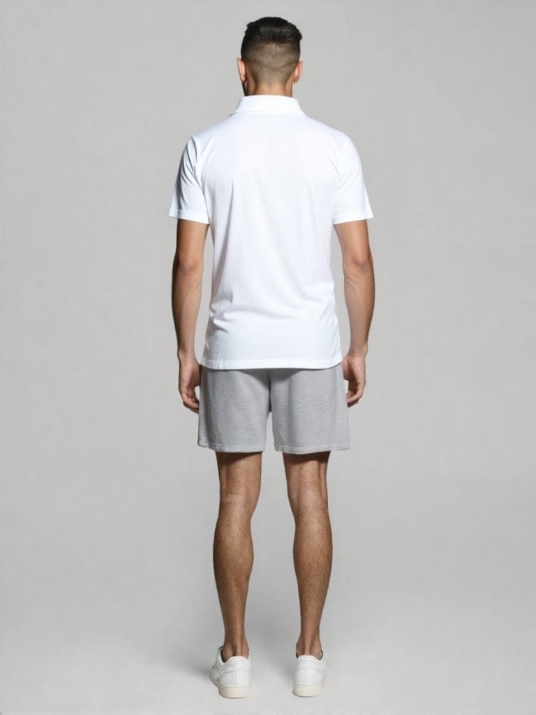 Laksima's Crisp White Polo T-Shirt with Cuffed Sleeves - Image 2