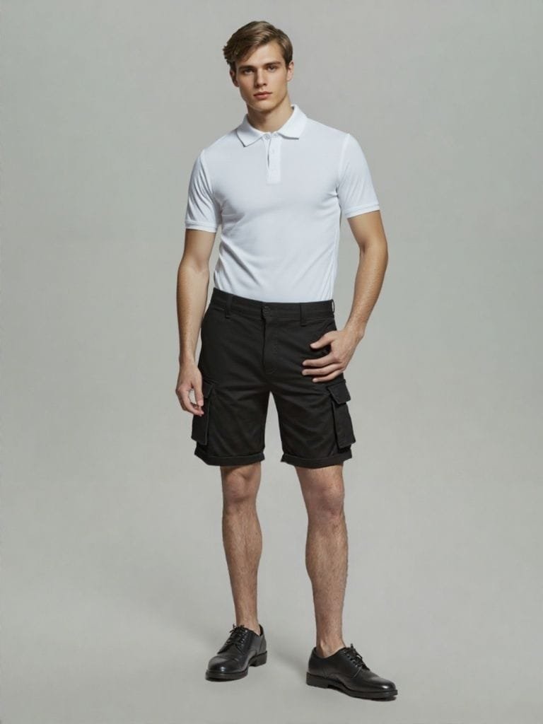 Laksima's Crisp White Polo T-Shirt with Cuffed Sleeves - Image 5