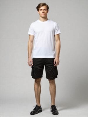 Laksima's Crisp White Crew NeckT-Shirt with Half Sleeve