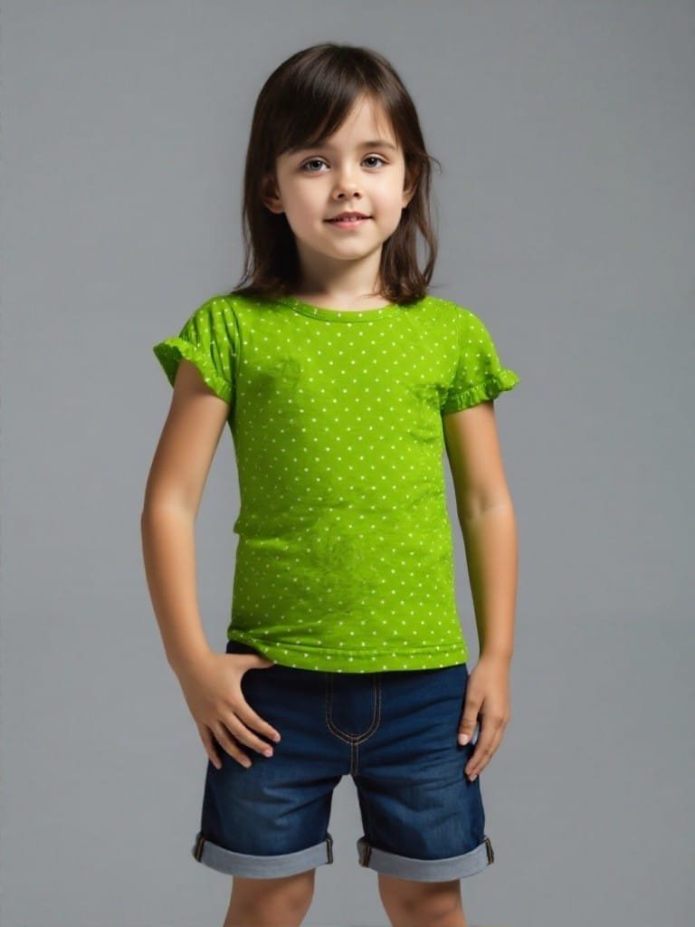 Laksima Vibrant Girls' All-Over Printed Cotton T-Shirts - Pack of 4 - Image 3