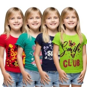 Laksima Colorful Multicolor Printed T-Shirts - Pack of 4 (Random Colors)